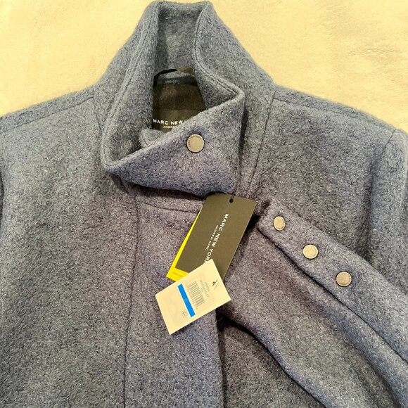 NWT Marc New York Verda Slim Wool-Blend Coat Blue XL - Picture 3 of 8